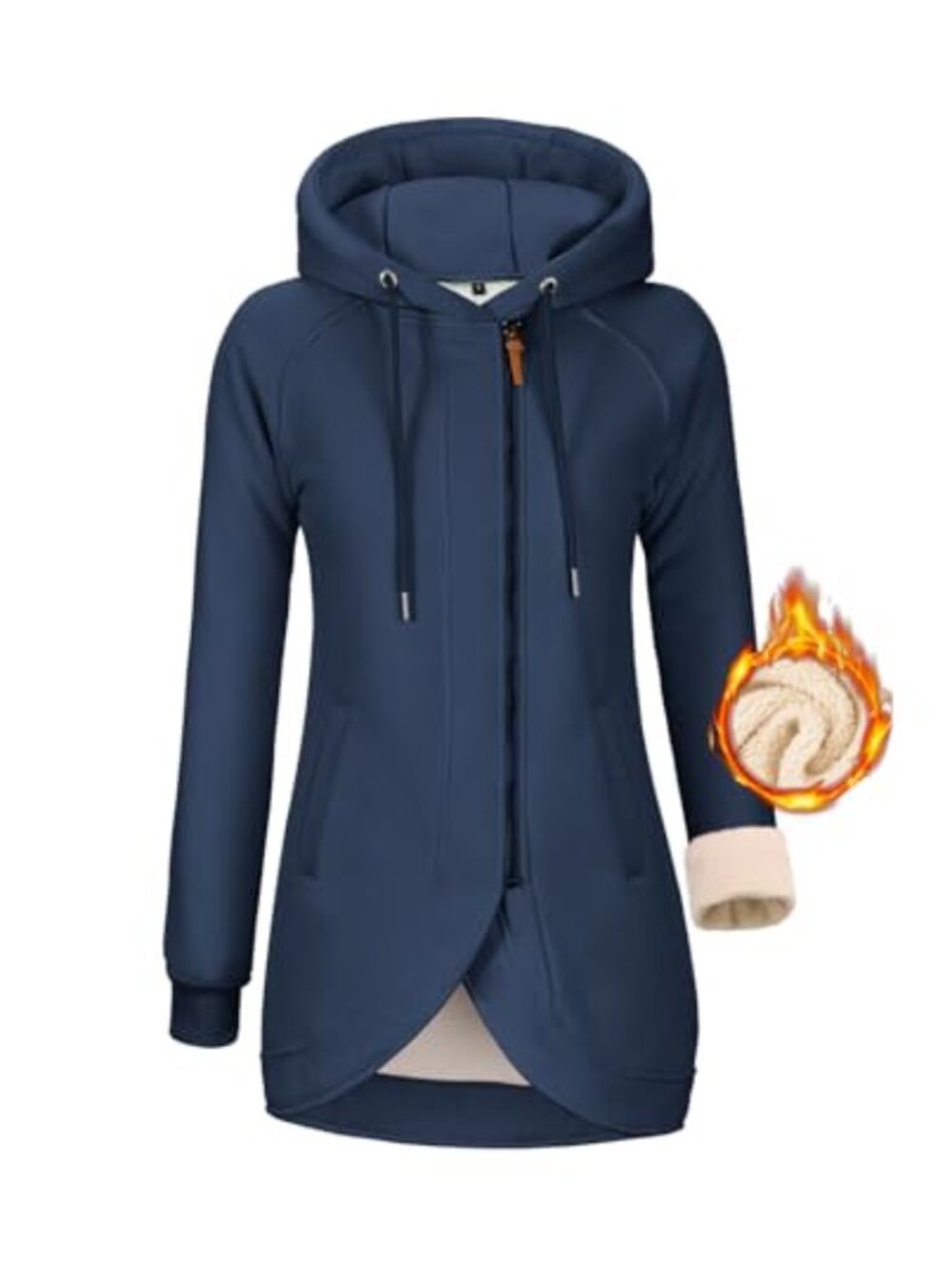Womens Zip Up Hoodie Fleece Jacket Oversized Long Sleeve Sweatshirt